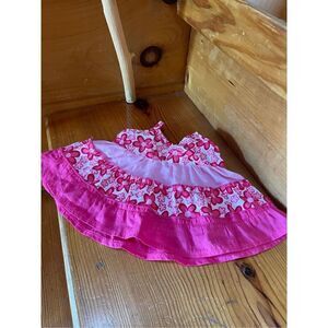 Build a Bear Pink White Floral Flower Dress